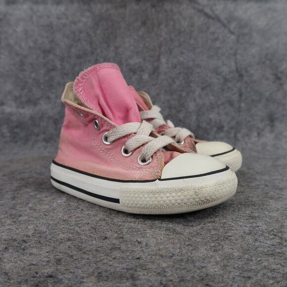 Converse Shoes Baby 5 Sneakers Chuck Taylor All Star Hi Top Pink Canvas Toddler - Picture 1 of 13